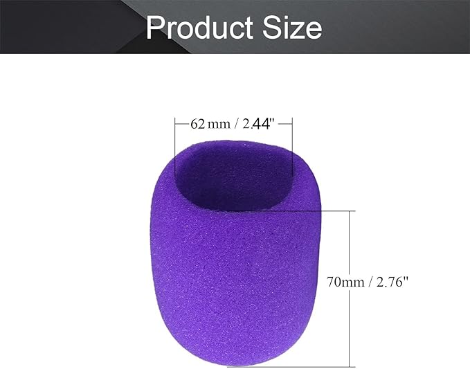 Fielect 2Pcs Microphone Cover Sponge Foam Mic Cover Handheld Microphone Windscreen Shield Protection Micro Foam Filter Purple for KTV Broadcasting