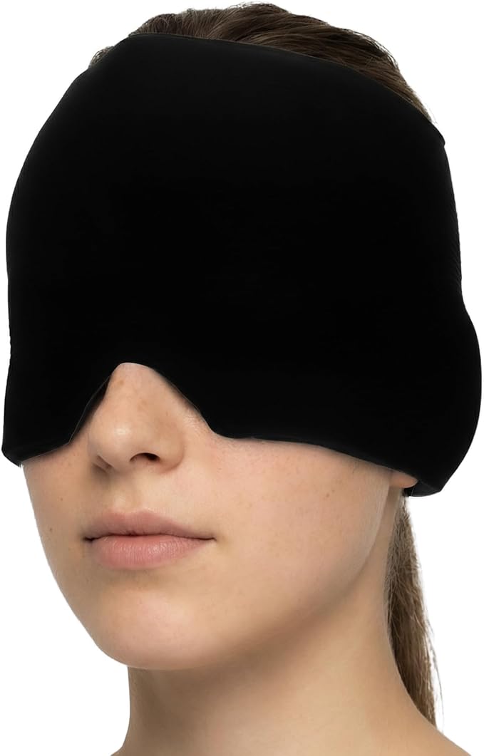 Rapid Relief Migraine Relief Mask – Soothing Headache Ice Pack Mask, Face Cold Compress Hot & Cold Gel Head Wrap for Tension, Stress & Hangover