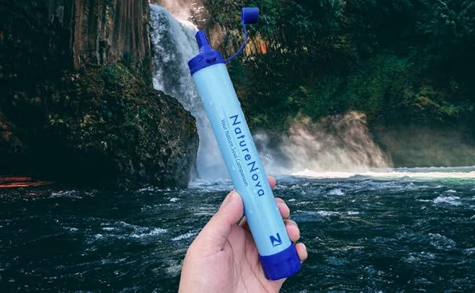 Personal Water Filter Straw Outdoor Portable Filtration Emergency Survival Gear Water Solutions Tactical Gear for Hiking Camping Accessories Travel Hunting Fishing Outing Backpacking
