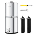 VEVOR Gravity-fed Water Filter System, 2.25G 304 Stainless-Steel Countertop System, Water Filtration System, Reduces Lead and up to 99% of Chlorine, with 2 Carbon Filters & Spigot, for Home Camping RV