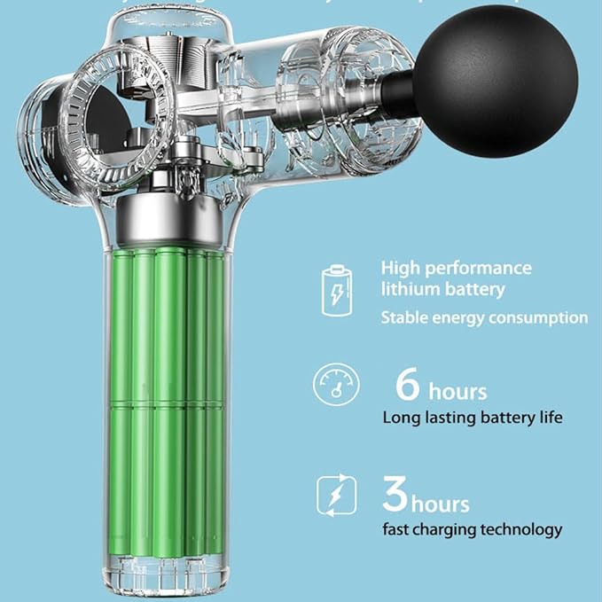 THERAPRO Professional Massage Gun, Deep Tissue Back Massager for Athletes, Neck Massager for Pain Relief Deep Tissue, Back Massage, Massage Tools, Massager with 10 Heads, Black