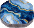 This Portable Watercolor Gold and Blue Marble Pattern 4-Compartment Pillbox Can Be Placed in A Pocket Or Wallet to Store Vitamins, Medicines Fish Oil Health Supplements Other Medications.