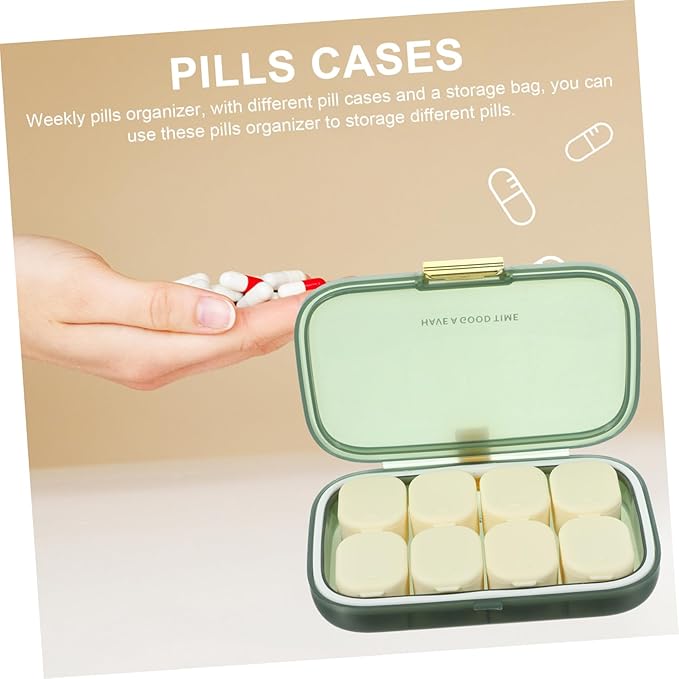 Portable Medicine Organizer Box Multipurpose Pill Container with Lid Convenient for Daily Use Travel Lightweight Design for Home Office and Outdoor Activities