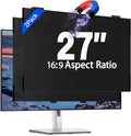 2 Pack 27 Inch Magnetic Computer Privacy Screen Filter for Monitor 16:9 Aspect Ratio, Removable Hanging Privacy Screen Shield, Anti Blue Light Filter, Anti-Glare Protector