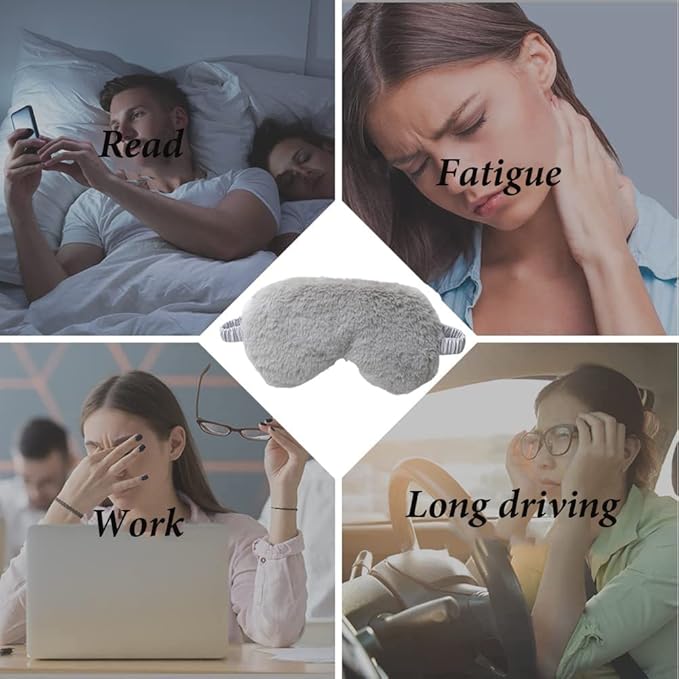 AKOAK 1 Pack Plush Sleep Eye Mask, Soft and Comfortable, Breathable Light Blocking Sleep Protector, Suitable for Adults, Children, Birthday Party Gifts (White)