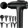 Massage Gun, Muscle Massage Gun for Athletes Handheld Electric Deep Tissue Back Massager, Percussion Massage Device for Pain Relief with 30 Speed Levels 9 Heads Black