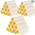 Mister Rui Paint Roller, 4 Inch Paint Roller Wool Blend, 30 Pack, 4mm Short Nap, Small Paint Roller Covers, Reusable Mini Paint Rollers for Use with All Paints and Stains