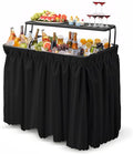VINGLI Portable Cooler Table with Extra Storage Shelf, Alloy Steel, Black, Picetable Model