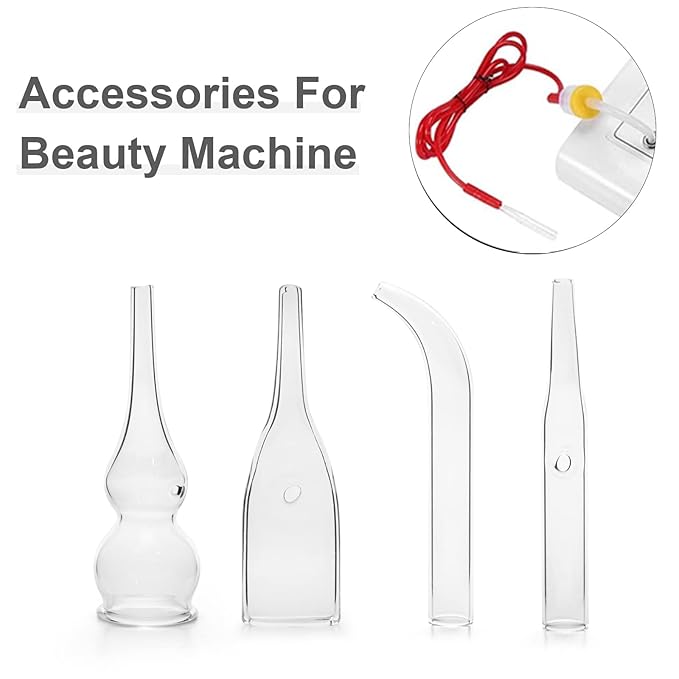Elitzia Four Types of Acne Blackhead Absorbing Glass Tube Types Multiple Use Electrotherapy Beauty Machine Accessories 10/Set of The Same Type ETD215SA (Curved)