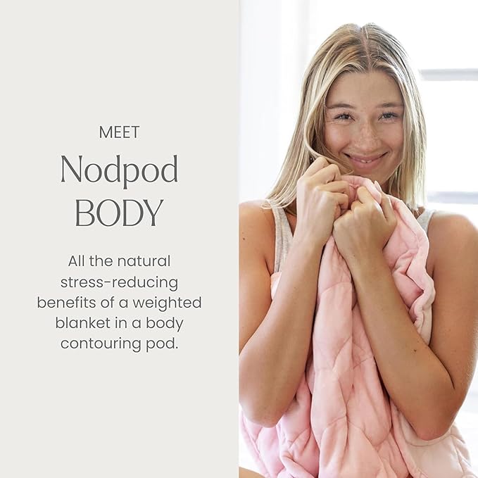 nodpod Body 6.5lb Patented Compact Weighted Blanket I Perfect for Relaxation, Sleeping & Travel l I Glass Bead Filled, Machine Washable (29" x 24") - Blush Pink
