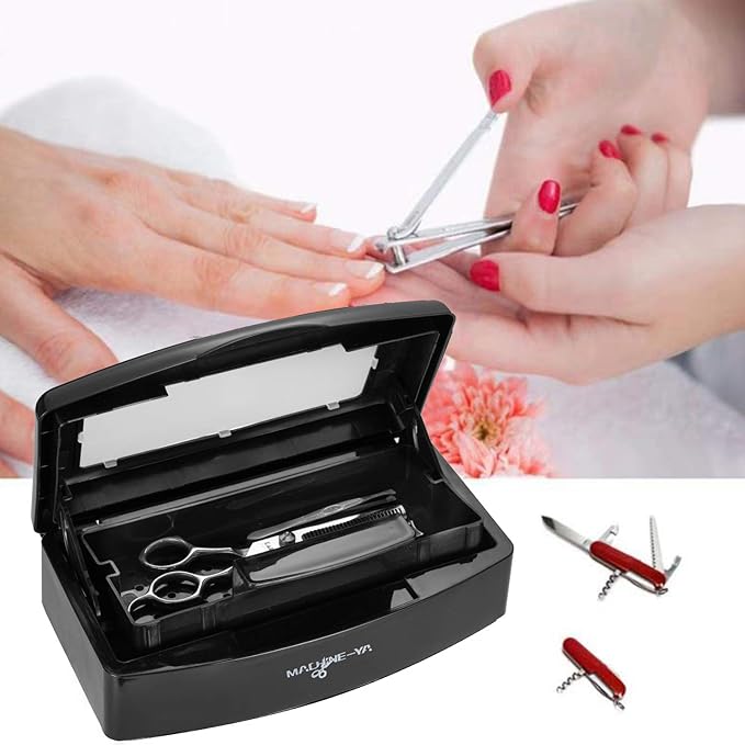 Plastic Sterilizing Tray,sterilization box,nail art tool sterilizer tray, Sterilizer Tray Box Nail Art Salon Sterilizing Too（black）