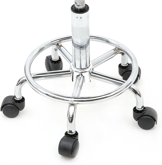 Modern Rolling Round Stool Chair,PU Leather Swivel Adjustable Rolling Stools,Ergonomic Swivel Salon Spa Barstools,Office Drafting Chairs,with Backrest Wheels,for Home, Kitchen, Medical, Lab (Black)
