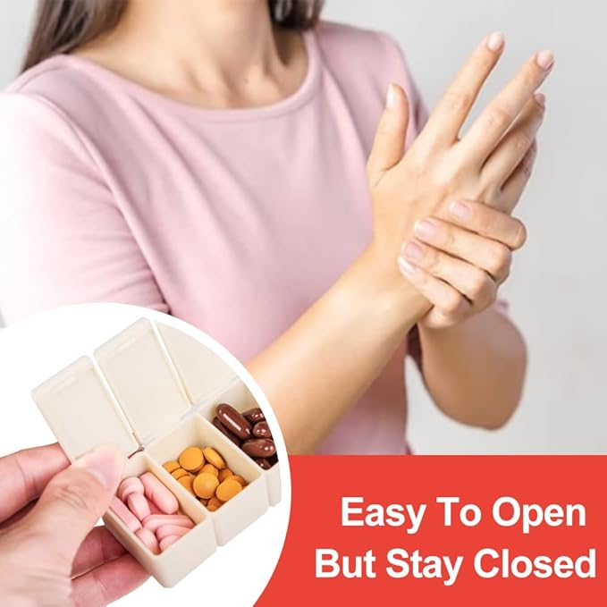 2Pack Weekly Pill Organizer,Extra Large 7 Days Cute Pill Cases Travel Daily Pill Box for Vitamin Medicine Fish Oil, Calcium Tablets Supplements