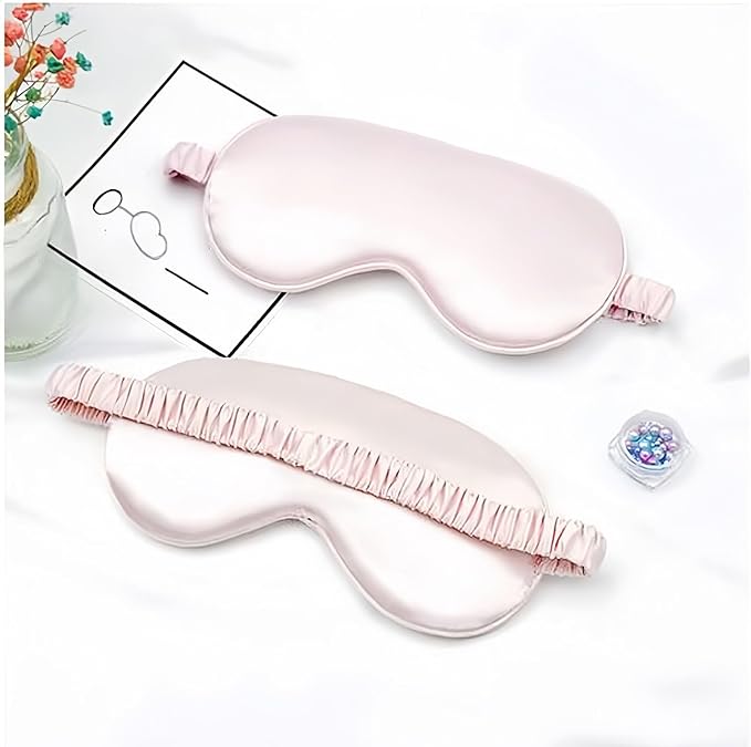 Soft Silk Sleep Eye Masks Lightweight Eye Cover Eyeshade for Night Sleeping with Elastic Strap Grey