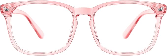 TIJN Blue Light Blocking Glasses for Women Men Clear Frame Square Nerd Eyeglasses Anti Blue Ray Computer Screen Glasses