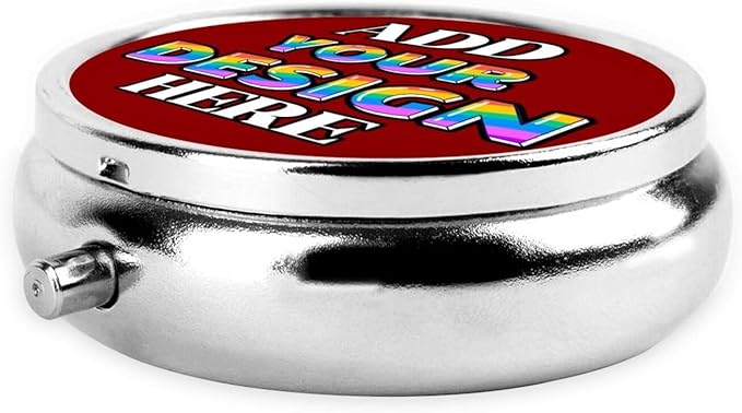 Custom Pill Container, Medicine Pill Box Case Organizer Travel Pill Holder Vitamin for Purse Med Wallet Portable Mini Pastillero Round, DarkRed, Customized Gifts
