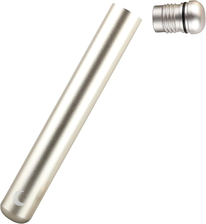 Brando Moon Small Metal Pill Container Tube – Durable Compact Pocket Pill Case 4.5” – Water-Resistant, Travel-Ready Design for Medications, Vitamins & Small Items – Lightweight Easy to Carry