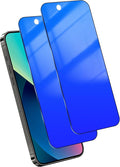 Privacy Screen Protector for iPhone 13 Pro / for iPhone 13 / for iPhone 14, Tempered Glass Film with Easy Installation Frame 2 Pack True 25° Anti Spy Anti-Blue Light Eye Protection 9H Hardness (6.1 inch Blue)