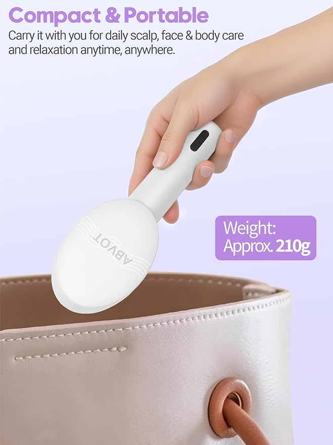 3-in-1 Electric Scalp Massager Brush, Vibrating Scalp Massager Comb with Hair Oil Applicator for Scalp/Face/Body Relaxation, Portable Massager Tool for Home & Travel, Gift for Men & Women(White)