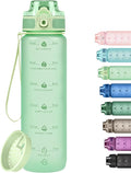 32oz Water Bottle with Time Marker, Motivational Drinking Bottle with Strap, BPA-Free Leak-Proof, Encouraging Water Bottle Time to Drink Water for Gym School Office Travel