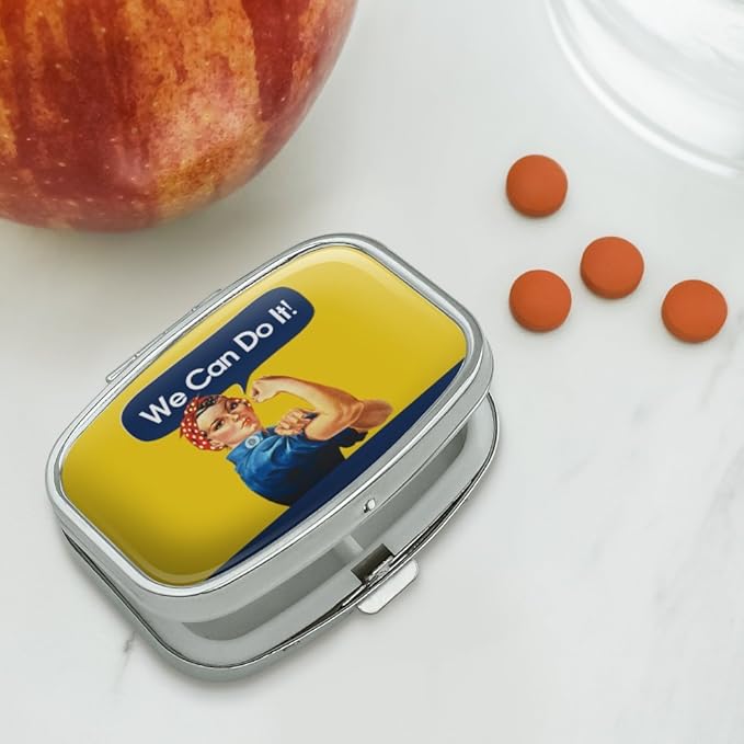Rosie The Riveter Poster World War II Rectangle Pill Case Trinket Gift Box