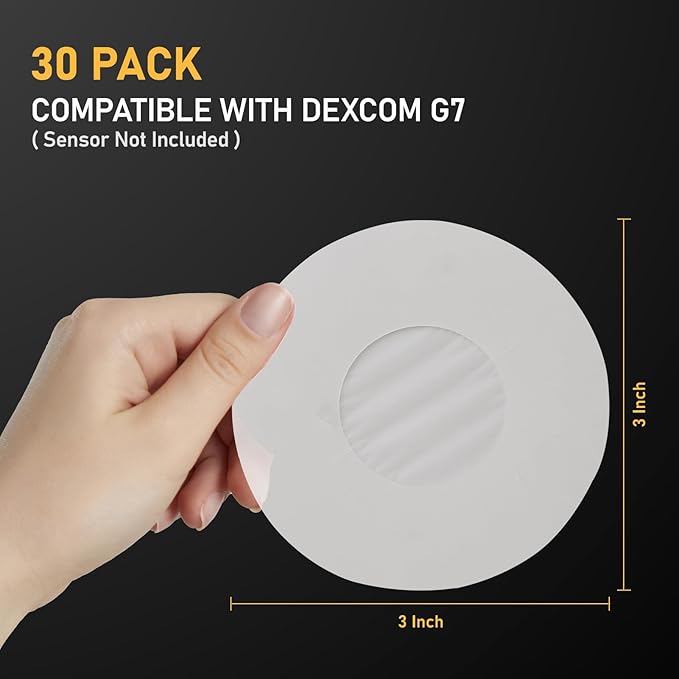 Dexcom G7 Over Patches Waterproof, 30PCS Cgm Sensor Patches Stelo Adhesive Patch G7 Overpatch Full Cover Without Hole, 10+ Days Long Stay, Sensor is Not Included (Clear)