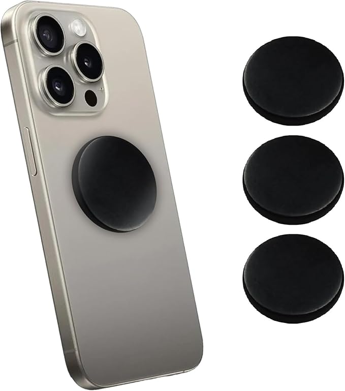 3 pcs Authentic Shungite Stickers Polished 50 mm / 1.96" Genuine Healing Energy Stone Protection Plate for Cell Phone Case Tablet Laptop Computer Noble Gemstone Protector Crystal