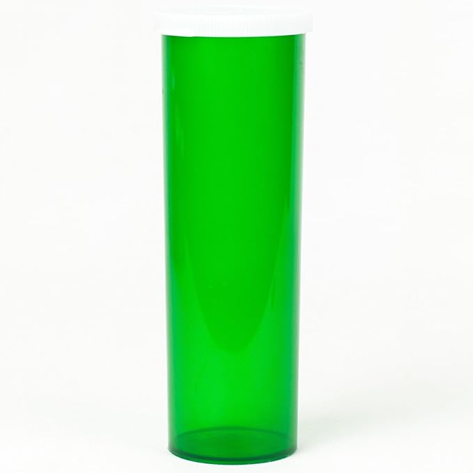 Five Star Supplies Snap Cap Plastic Pill Bottles - Easy Open Snap Cap - Pill Container Prescription Vial (Green, 60 DRAM 140 ct.)