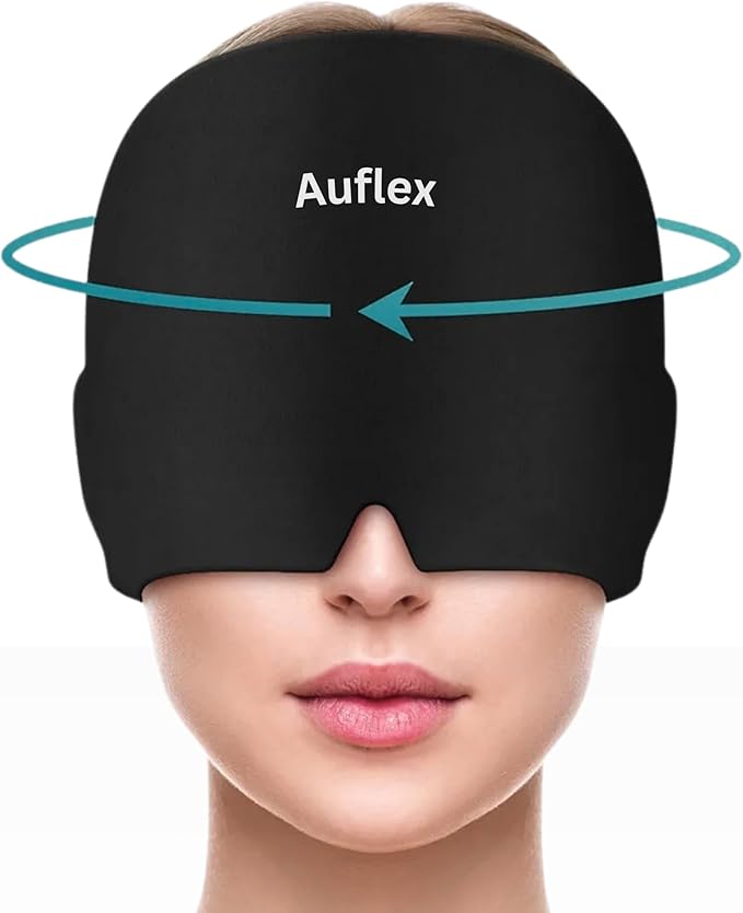 Migraine Relief Cap, Soothing Headache Hat with Cooling Gel, Hot & Cold Therapy Ice Pack Mask for Tension, Stress, and Pain Relief