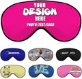 Custom Sleep Mask with Photo Text Logo, Customized Eye Mask for Men Women Kids Pressure-Free Comfy Adjustable Silky Skin-Friendly, Non-Allergic Eye Cover Custom,#DeepPink