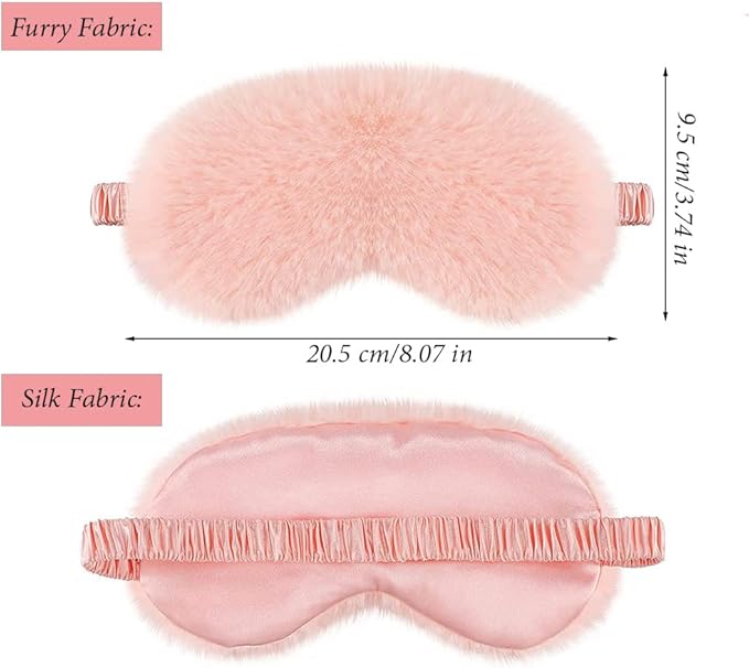 AKOAK 1 Pack Plush Sleep Eye Mask, Soft and Comfortable, Breathable Light Blocking Sleep Protector, Suitable for Adults, Children, Birthday Party Gifts (Pale Pinkish Grey)