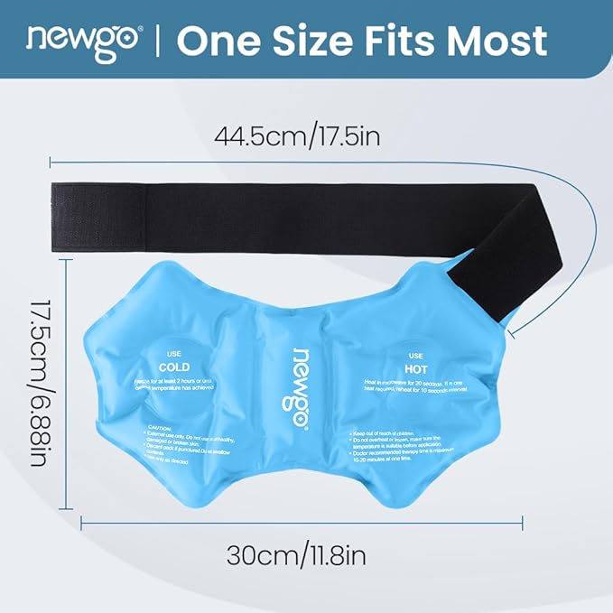 NEWGO Ankle Ice Pack Wrap for Sprained Relief, Ice Pack for Ankle Inuries Reusable, Cold Therapy for Ankles Swelling, Post Surgery Recovery - Light Blue