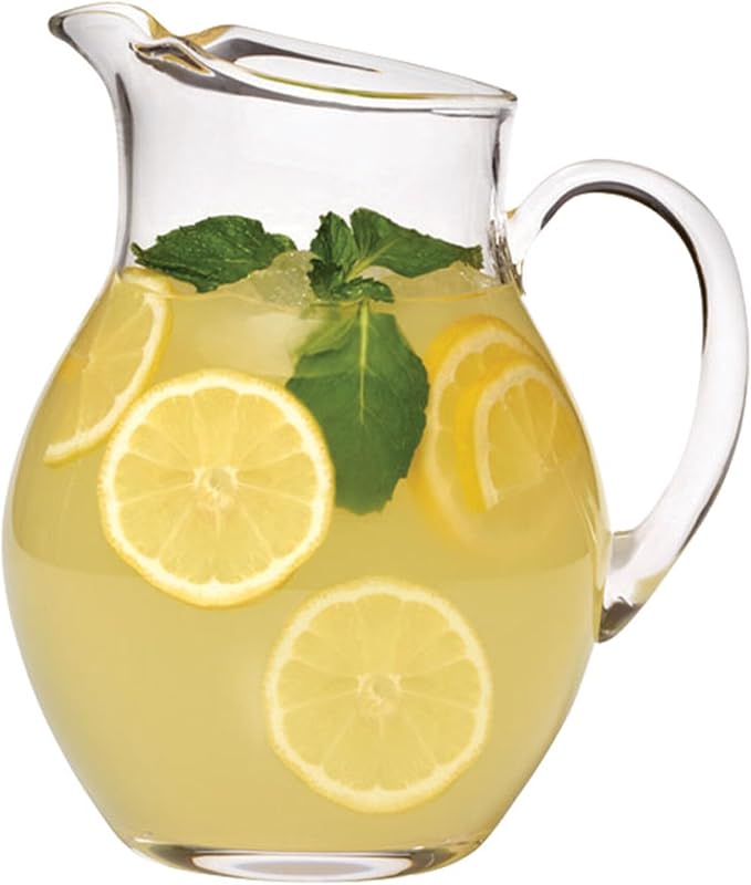 Mikasa Napoli Clear Glass Beverage Pitcher, 70 Ounce Capacity, Durable and Elegant Design for Serving Water, Iced Tea, or Cocktails