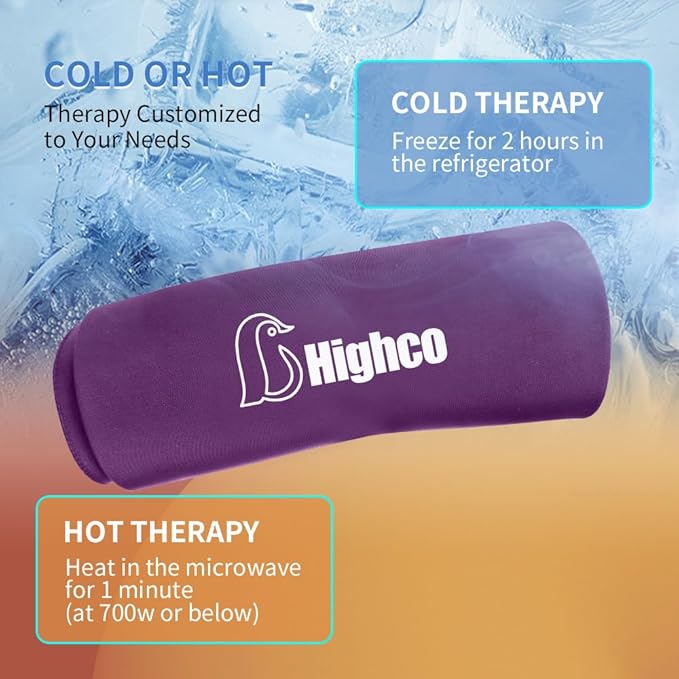 Pack of 1,Elbow Gel Ice Packs Freeze Sleeve for Injury Hot & Cold Compression,360° Coverage Ice Knee Sleeve Cold Wrap for Sprains, Arthritis, Elbow Pain, Tendonitis(Dark Purple, S)
