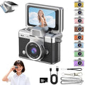 Mini Keychain Digital Camera Retro Mini Digital Video Camera Small bodycam 1080P FHD Recording with 0.96" IPS Screen with 6 Retro Filters AVI Format-Ideal for Phone Transfer (Black, 64G)