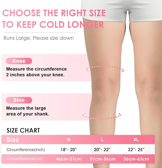 ComfiTECH Knee Ice Sleeve for Cooling Application, Flexible Cold Gel Pack Reusable, Extra Large, Pink