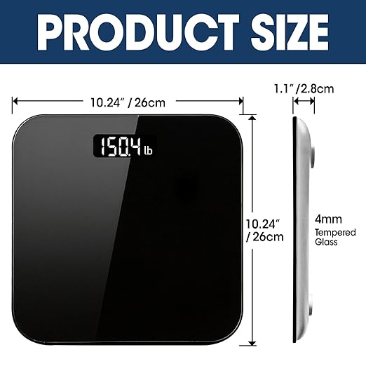 2 Pack Scale for Body Weight, Digital Bathroom Scale with Clear LED Display, High Precision Measurements, 400lb, Safe Rounded Corners (Batteries Not Included)