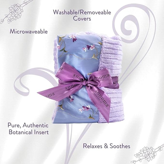 Sonoma Lavender Heat Wrap - Embroidered Lavender
