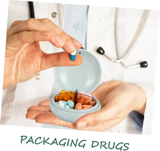 Lurrose Outdoor Portable Travel Compartment Organizer Airtight Storage Case Four Separate Compartments for Pill Vitamins and Medication for Travel and Daily Use
