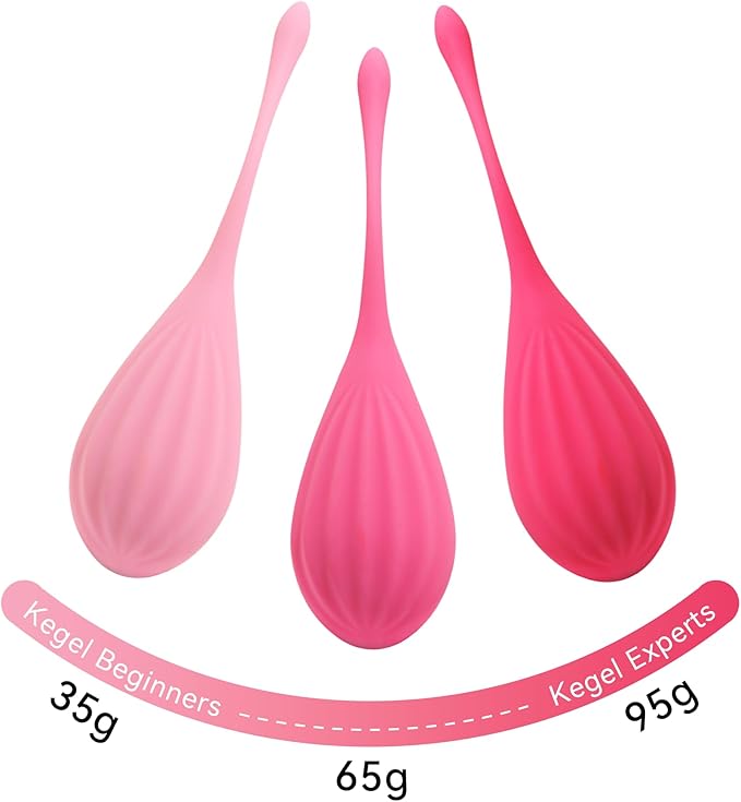 Pelvic Floor Training Weights Set for Women – 3 Level Kegel Exercise Balls for Postpartum Recovery & Bladder Support, Soft Silicone Wellness Gift