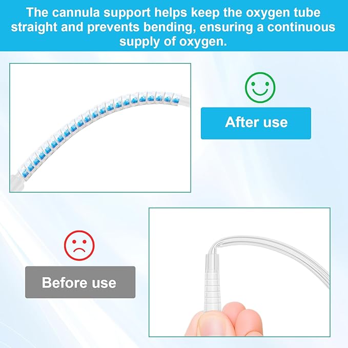 10 Pack Oxygen Tube Support Crimp Straightener for Oxygen Concentrator Machine, Oxygen Tubing Support for Oxygen Concentrator Oxygen Tank Oxygen Hose Nasal Cannula Oxygen Accessories (Radiant Silver)