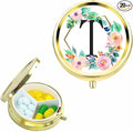 Small Pill Box for Purse Pocket, Personalized Small Pill Case 3 Compartment, Monogrammed Cute Pill Organizer, Gift for Women Teen Girls, Travel Mini Jewelry Box,Earring Holder Organizer