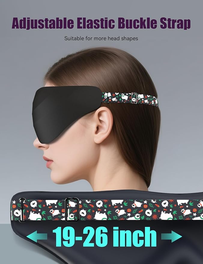 Sleep Mask for Side Sleeper Women Men, EVA BELLE Eye Mask for Sleeping Light Blocking, 3D Sleeping Mask Blackout, Soft Breathable Eye Shade Cover with Adjustable Elastic Strap for Travel Home Nap Rest
