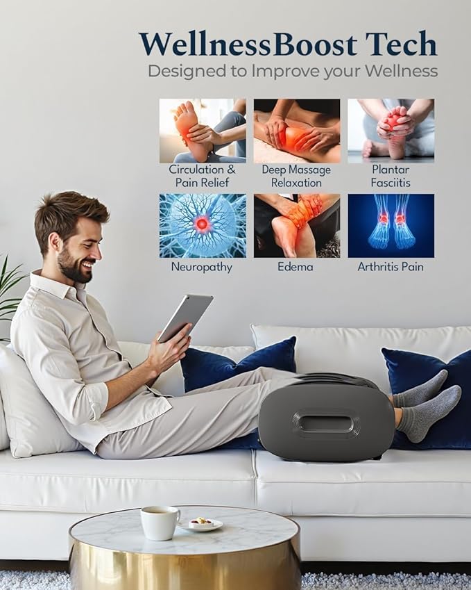 Foot Massager with Heat & Cold, 2026 Upgraded Shiatsu Foot & Calf Massager Machine, 4 Modes, 6 Levels, Electric Foot Massage for Feet, Legs & Arms, Home Office Relaxation for Women and Men-Gray