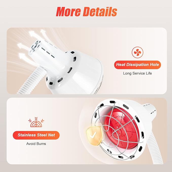 275W 110V Infrared Therapy Heat Lamp, Upright Far-Infrared Heat Therapy Lamp, for Relieving Joint Pain and Muscle Soreness
