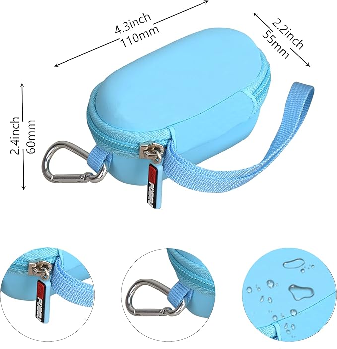 FBLFOBELI Hard Fingertip Pulse Oximeter Case, for Innovo Deluxe iP900AP/Zacurate Pro Series 500DL 500BL, for Small Children Blood Oxygen Monitor, 4.3x2.2x2.4 Inches, Case Only (Blue)