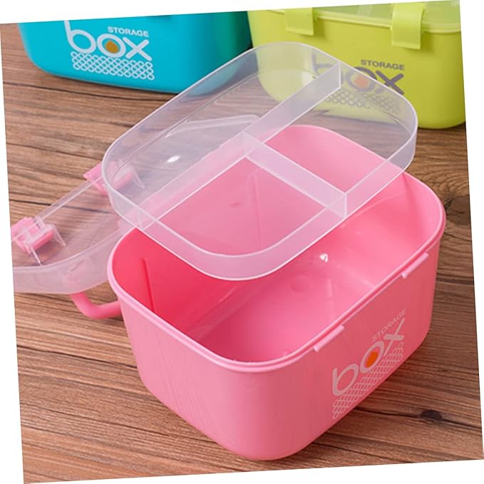 Portable Multi-Functional Medicine Storage Box for Home Office and Travel Lightweight Design for Easy Organization of Pills and Bottles Color