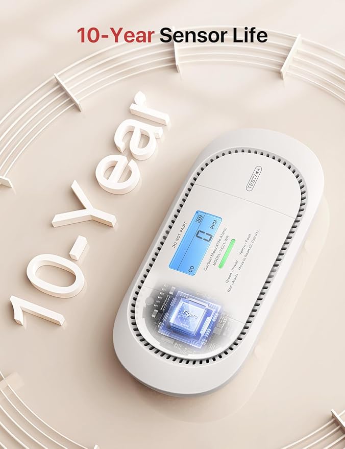 X-Sense Wireless Interconnected Carbon Monoxide Detector, Replaceable Battery Powered CO Alarm with Digital Display and Peak Value Memory, XC01-WR, Pack of 2