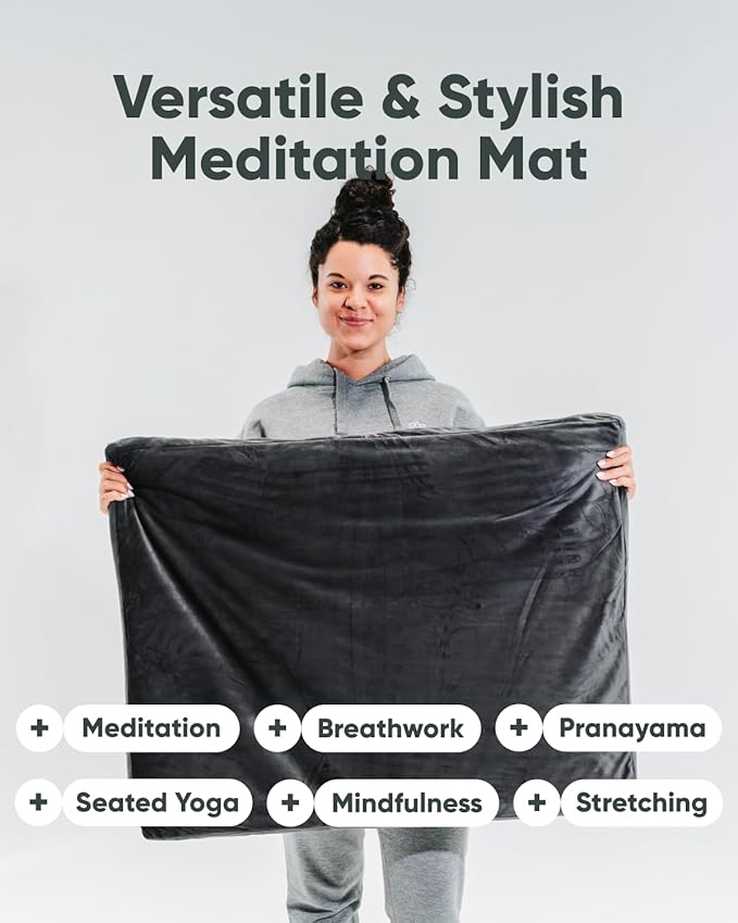 Mindful & Modern Zabuton Meditation Mat - Cotton Filled Yoga and Meditation Pad - Zabuton Meditation Cushion for Kneeling and Sitting Support - Large Rectangular Sitting Floor Pillow for Bench or Zafu