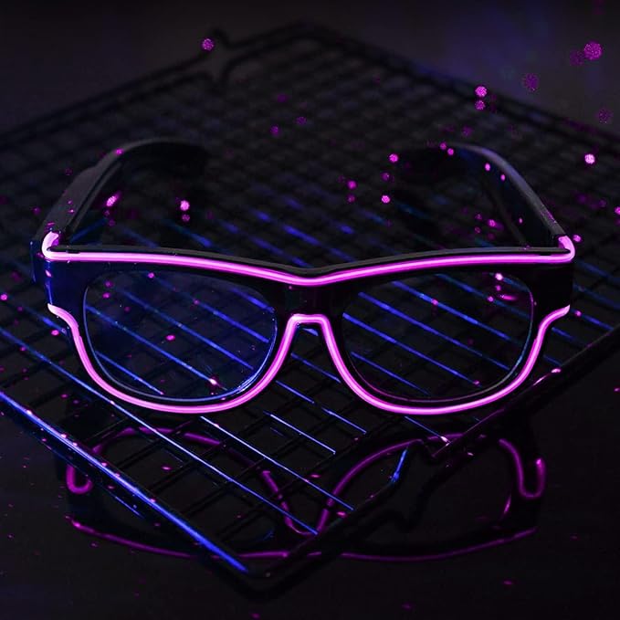 Ainiv Wireless Light Up Glasses 3 Modes LED Luminous Glasses Glow in the Dark for Parties, DJ, EDM, Halloween, Christmas